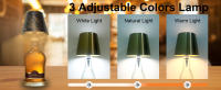 Lámpara de botella inalámbrica, luces de botella de vino con atenuación táctil, lámparas de mesa recargables de 3 temperaturas de color, pantalla de lámpara de botella, lámpara de mesa impermeable para dormitorio, bar, restaurantes y uso al aire libre - details 2