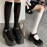 Medias Largas De Estilo Japonés Para Estudiantes De Secundaria Medias De Verano Delgadas Para Mujer Color Negro Y Blanco Medias JK Para Niñas - details 0