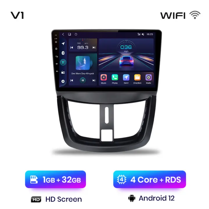 Junsun Tech Android 13 Radio Para PEUGEOT 207 2006 2007 2008 2009 2010 2011 2012 2013 2014 2015 DSP Navegación GPS Reproductor Multimedia 2 DIN Inalámbrico CarPlay Android Auto Radio - 1