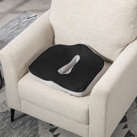 HOMCOM Cojín de Asiento de Espuma Viscoelástica Cojín para Silla de Oficina con Base Antideslizante y Funda de Malla para Silla de Comedor Silla de Ruedas Negro - details 3