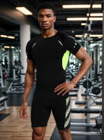 Camiseta Deportiva De Secado Rápido Para Hombres Algodón Poliéster Estiramiento Alto Transpirable Compresión Wicking De Humedad Capa Básica Para Gimnasio Y Running Al Aire Libre - details 1