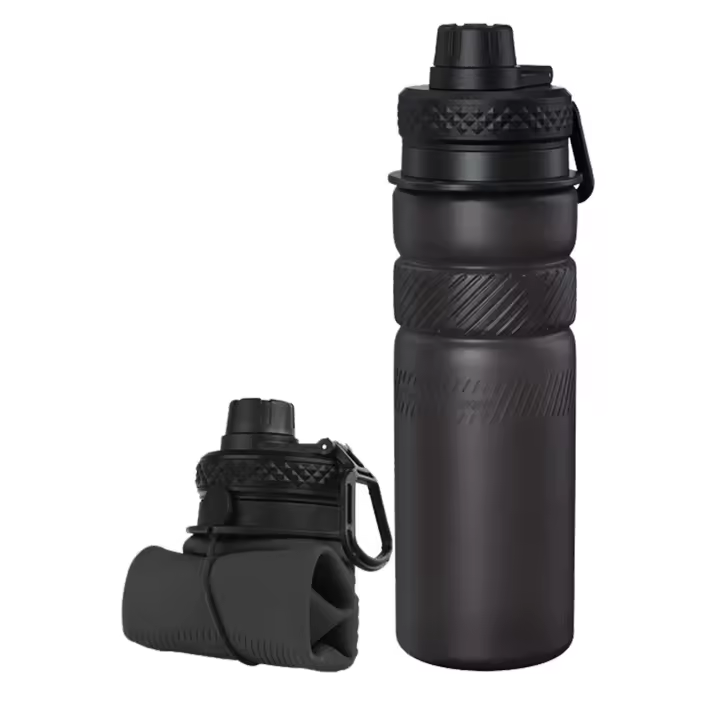 Collapsible Water Bottle 24oz, Foldable Travel Water Bottles, BPA-Free Leak-Proof Silicone Water Bottle for Cycling, Gym, Hiking, Outdoors - 1