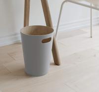 Papelera Madera natural tratada con acabado gris - details 0