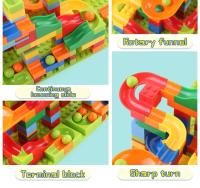 Juguetes Educativos Para Niños Caminos De Bola De 168-336 Piezas Bloques Deslizadores Pequeños DIY De Crea Tu Propia Pista De Carreras Con Bolas De Marfil - details 4