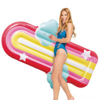 INTEX - Colchoneta hinchable, 117x20x175 cm, Diseño arcoíris, nubes y estrellas, Con 2 cámaras de aire, Incluye parche reparación, Colchonetas de piscina, Hinchables playa, Juguete agua, Flotador - details 5