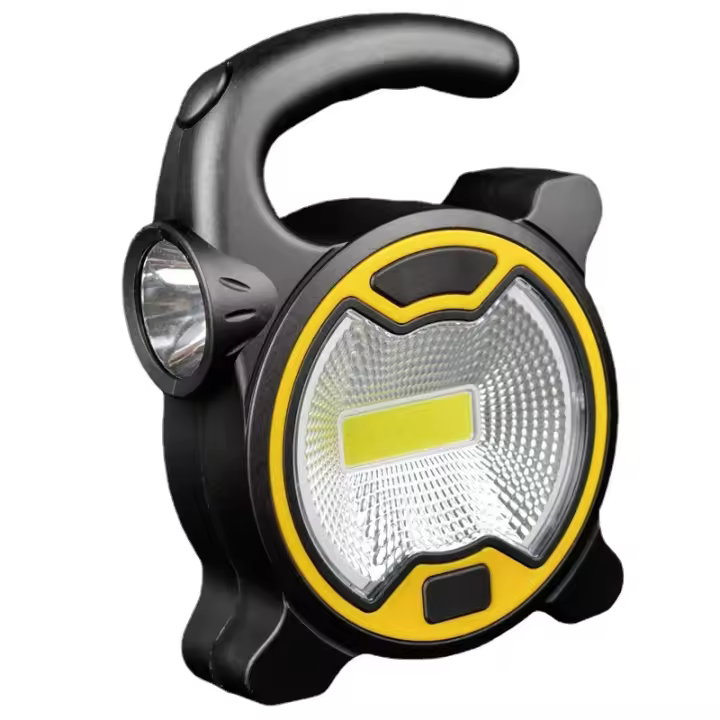 Linterna Portátil LED COB Con Manija Para Camping Y Exteriores Sin Batería Luz De Trabajo Portátil Alimentada Por Batería - 1