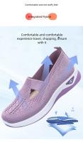 Zapatillas De Mujer En Color Sólido Transpirables Zapatillas Casuales De Verano De Bajo Térmico Tejidas Zapatos Casuales Para Mamá - details 3