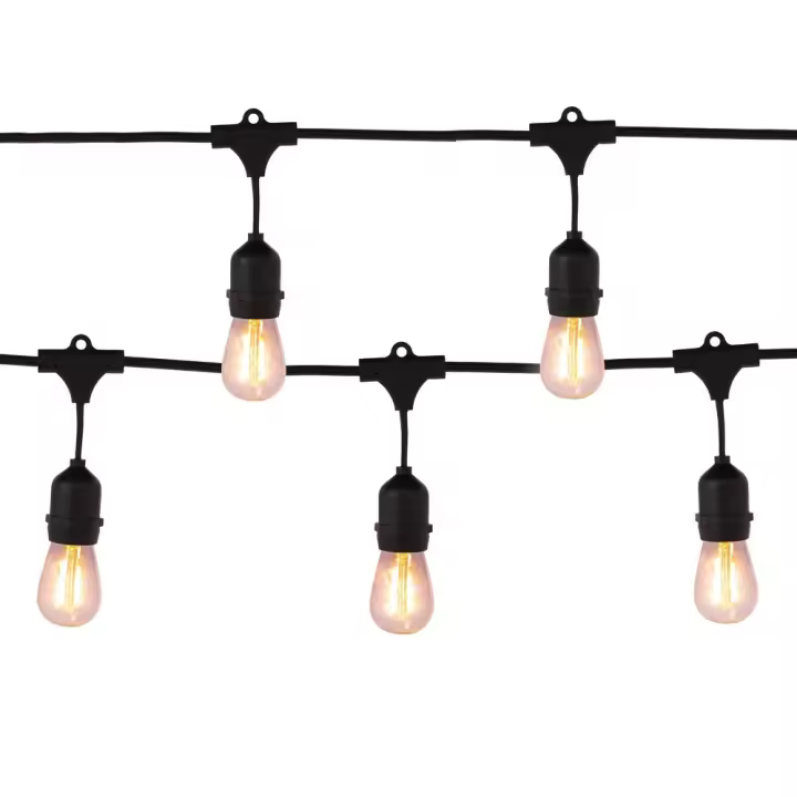 Lola Home Kit de guirnalda jardín negra con 10 casquillos y 10 bombillas led reemplazables transparentes de 7 metros Cottage - 1