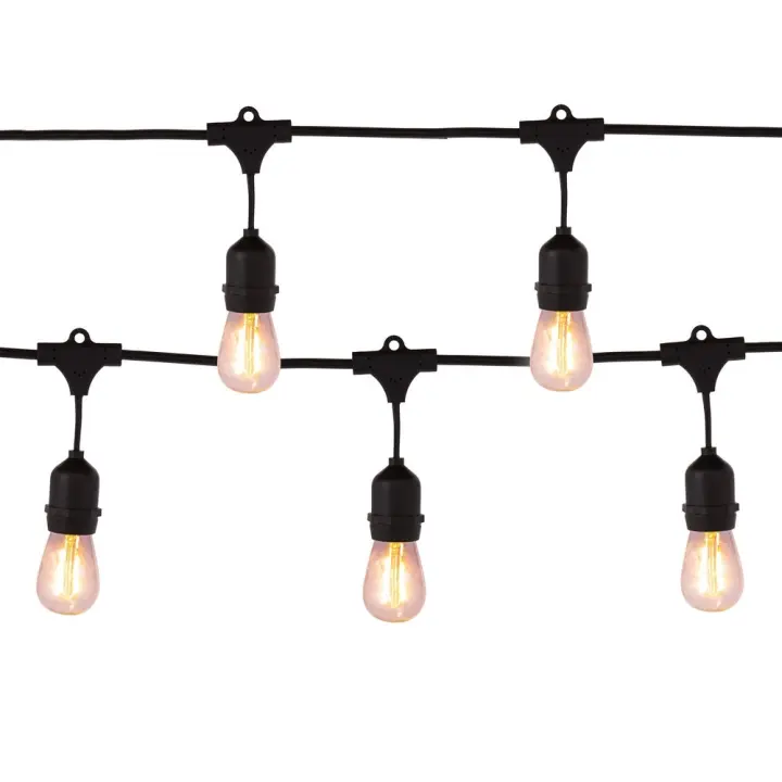 Lola Home Kit de guirnalda jardín negra con 10 casquillos y 10 bombillas led reemplazables transparentes de 7 metros Cottage - 1