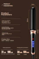 ROFAELEC 2 En 1 Rizador Y Liso Profesional Con Pantalla LED Ión Negativo Herramienta De Belleza Para Cabello Térmico Control Digital Dual Voltaje - details 14
