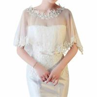 Cayado De Encaje Elegante Y Ligero Para Mujer Para Fiesta Boda Casual Y Noche Estilo Cape Toque Elegante De Tela Gauze - details 2