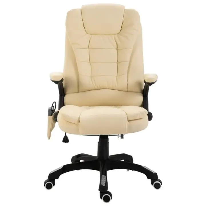 Silla de oficina Stanlow función masaje + calefacción crema 110-119x64x71 cm - 1