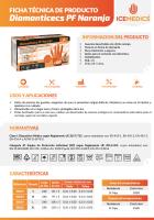Guantes de Nitrilo diamantado 8 micras Diamanticecs PF Naranja 36023 ICEMEDICS Talla M Caja 100 uds. - details 0