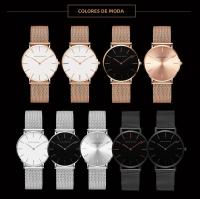 Reloj De Mujer Hannah Martin Con Movimiento Japonés Original Acero Inoxidable Malla Clásico Minimalista Rosado Oro - details 13