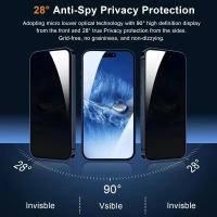 Protector De Pantalla Privado Completo Para iPhone 16 15 13 11 14Pro Max Vidrio Templado Anti-Spy Anti-Huellas Resistente a Arañazos Y Explosiones Venta Por Pieza - details 0