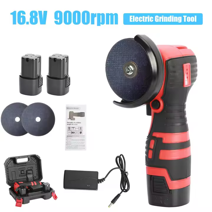 16.8V Cordless Electric Angle Grinder 550W 9000rpm Mini Polishing Grinding Machine Diamond Cutting Power Grinder With 2 Battery - 1