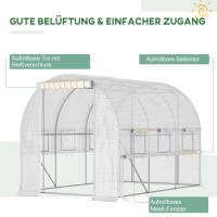 Túnel de Aluminio de 2,95x2x2m with Ventanas enrollables, Protección UV y cortaviento, construcción de Maple Blanco - details 0