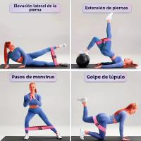 Bandas elásticas de resistencia para Yoga y Pilates, banda flexible para ejercicio, entrenamiento de glúteos y piernas, 3 piezas - details 9