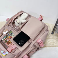 Mochila De Nylon Impermeable Para Mujer Con Múltiples Bolsillos Kawaii Para Estudiantes Con Capacidad Para Laptop Y Libros - details 31