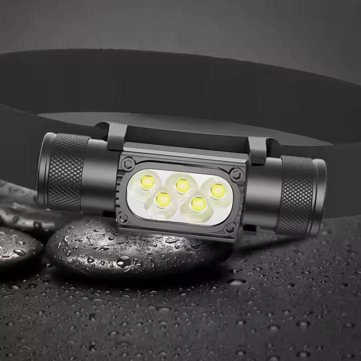 Mini Lámpara Frontal LED 1920LM Blanca 7000-8000K Flashlight Batería 18650 Memoria Tipo-C USB Para Camping Pesca Caza - 1