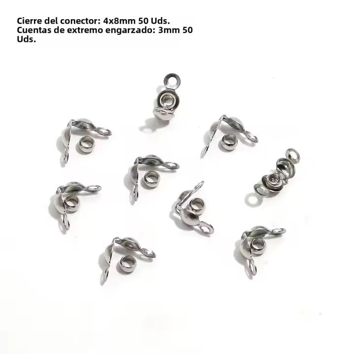 100pcs Conector De Acero Inoxidable Galvanizado En Oro Para Pulseras Collares Cadenas Suministros De Joyería DIY Clavija De Bolas - 1