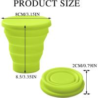 Taza de viaje plegable, Taza de Agua portátil, 4 piezas de viaje plegable de silicona para Viajes de camping, senderismo y Trabajo (170 ml) - details 0