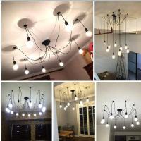 Lámpara de araña de techo E27 negra, lámpara de iluminación de bricolaje ajustable clásica antigua restaurante industrial elegante moderno 8 brazos (47,24 pulgadas/59,05 pulgadas/78,74 pulgadas) - details 2