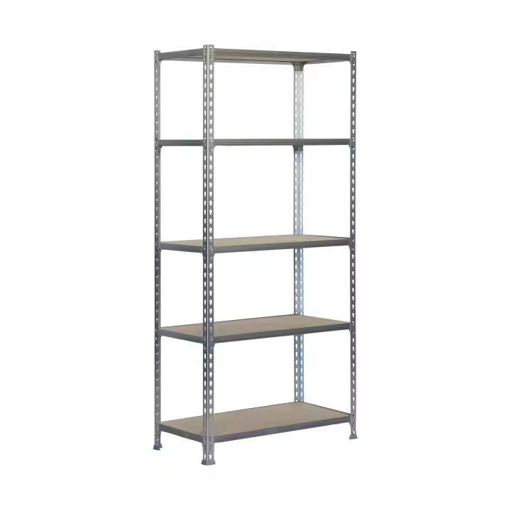 SimonRack Estanteria Metalica Almacenaje de Acero, 2000x1200x400 mm, 5 Baldas Madera, Soporta 200 kg de Punto Flexión por balda, Galva/Madera - Maderclick - 1