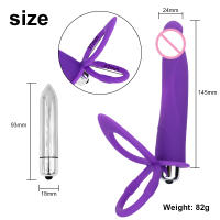 Vibrador Doble Penetración Para Parejas Y Principiantes Con Dildo Y Strap on De Silicona Para El Placer Anal Y Vaginal - details 3