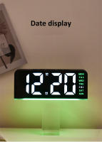 Reloj De Alarma Digital LED 7'' Con Dimmer De Brillo Tres Niveles Dual Alarme Temporizador Fecha Luz Nocturna Para Dormitorios Estilo Moderno Material Plástico - details 4