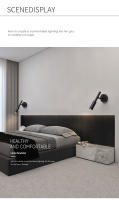 Lámpara De Pared Moderna Vintage LED Nordic Ajustable Para Dormitorio Sala De Estar Baño Iluminación Decorativa Con Fuente De Luz LED Incluida - details 7