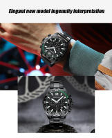 Reloj De Pulsera De Acero Inoxidable CRRJU Para Hombres Estilo Creativo Y Moda Con Dial Luminoso Y Cronógrafo Relogio Masculino - details 1