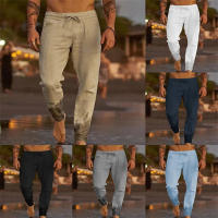 Pantalones De Lino Para Hombre 2024 Alta Gama Pantalones De Verano Algodón Lino Color Ligero Estilo Americano Antiguo Wash Suelto - details 6