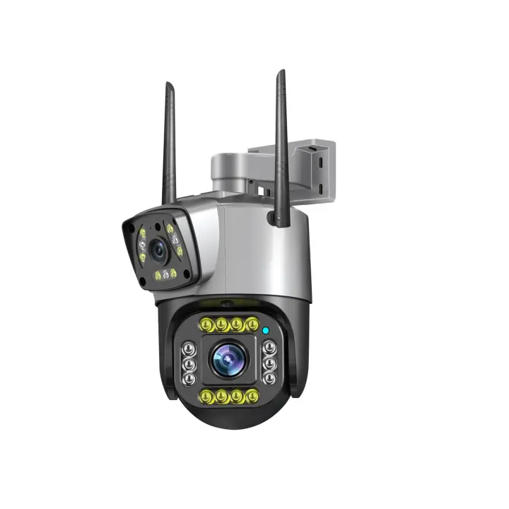 Cámara de seguridad de doble lente WIFI Pro Smart Home, 4MP, seguimiento automático, impermeable, inalámbrica, para exteriores, WIFI, IP - 1