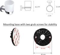 Soporte para Soporte de Dientes de Parado, Vaso de Vidrio Esmerilado de Acero Inoxidable 18/10, Autoadhesivo 3M O Montaje con Tornillo, Hecho Pulido, Fabricado EN LA UE, 20 Y - details 3