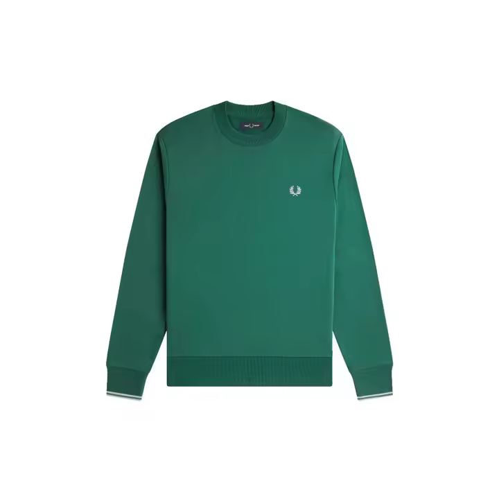 Fred Perry Crew Neck Sweatshirt Sport Green / Track Blue - 1