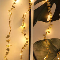 Luces De Cadena LED Hojas Doradas Para Decoración De Fiesta Y Bodas En El Salón Y Dormitorio Batería Operada Decoración De Año Nuevo Cumpleaños Navidad - details 2