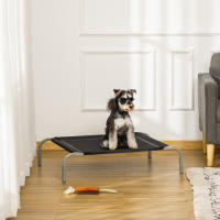 PawHut Cama Elevada para Perros Gatos Transpirable Cama Mascotas para Dormir Relajar con Marco de Acero para Interiores Exterior 90x65x20 cm Negro - details 1