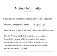 Kit De Estampado De Uñas LULAA Con Doble Cabeza Y Desbasteador Herramientas De Manicura Accesorios Para Uñas Silicona Transparente - details 1