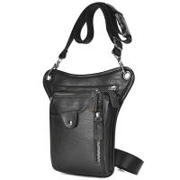 Bolsa De Pierna Impermeable PU Para Hombres Bolsa De Cintura Para Viaje Y Motocicleta Estilo Casual Monedero Transversal Hombro - details 7