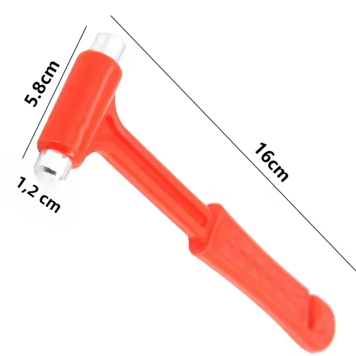 Martillo De Coche Multifuncional De Dos En Uno Con Mango Largo Rompe Vidrio Y Escape Herramienta De Rescate De Emergencia - 1