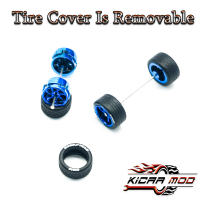 Ruedas Electroplateadas Kicarmod Para Coches De Acción 1/64 Con Neumáticos De Goma Diámetro 0.43In (5 Conjuntos Para 5 Coches) - details 1