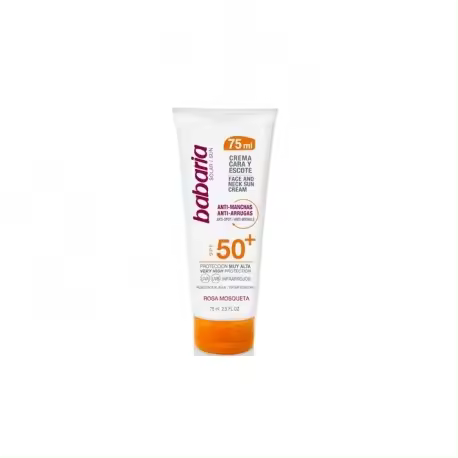 BABARIA CREMA CARA Y ESCOTE SFP50+ ANTIMANCHAS Y ANTIARRUGAS ROSA MOSQUETA 75ML - 1