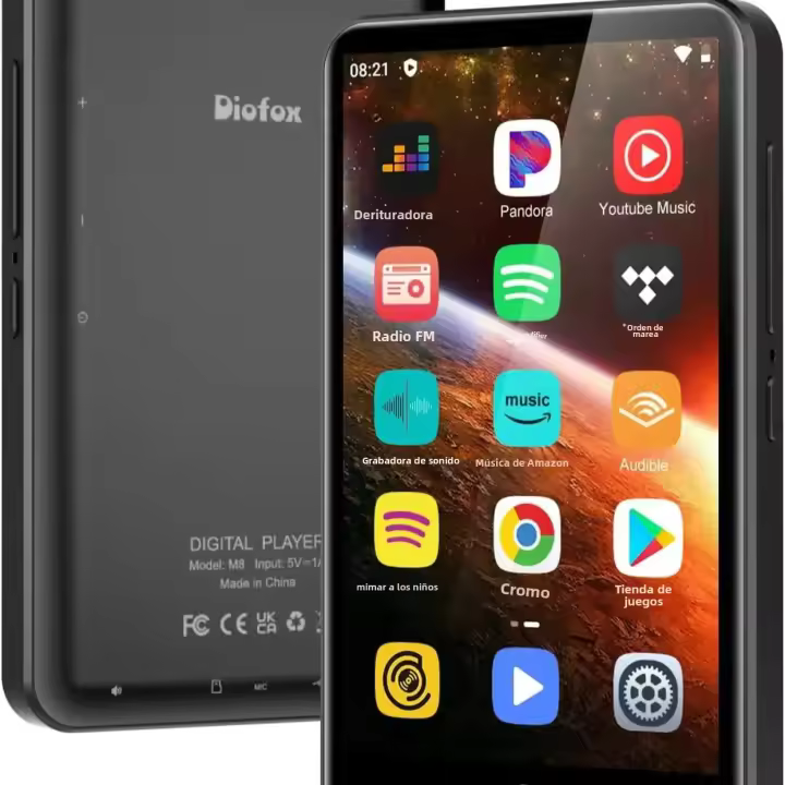Reproductor MP3 De 80GB Con Bluetooth Y WiFi Pantalla Táctil De 4 Pulgadas Altavoces Integrados Lectura De eBooks Android HiFi Audio Digital Hasta 512 GB - 1