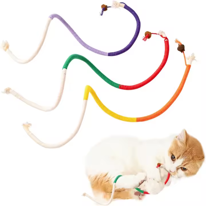 3 uds. juguetes de cuerda de algodón con 3 paquetes de hierba gatera para gatos, juguetes interactivos con fruta de matatabi plateada, ideales para gatitos, limpieza dental - 1