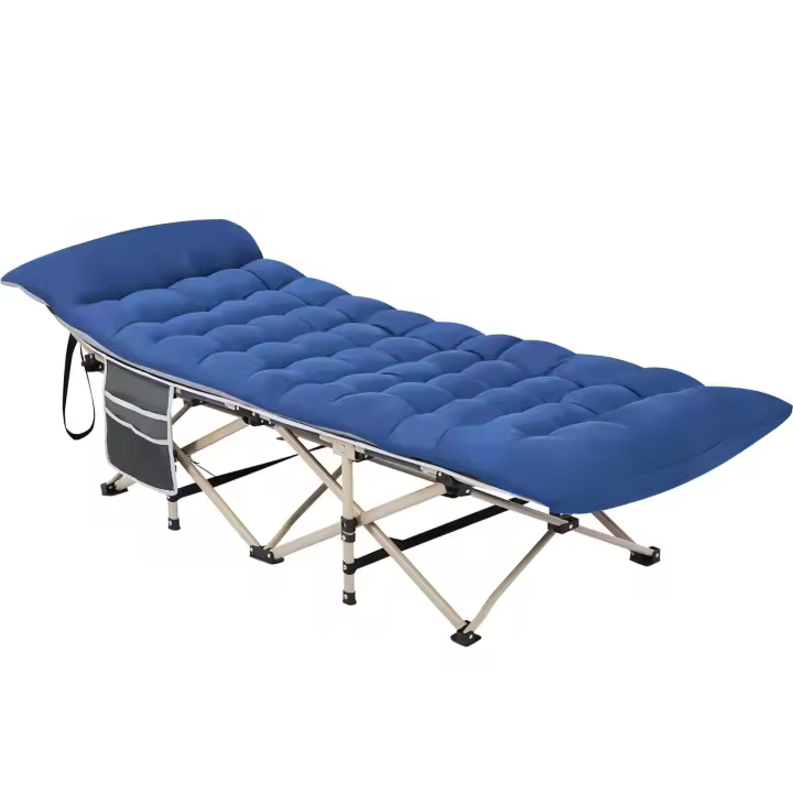Cama de Campamento Plegable con Colchón de 150 kg, Carga de Cama de Camping con Bolsa de Transporte Marco de Metal - 1