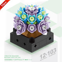 Bloques De Construcción DIY MOC Plantas Succulentas Cactus Gypsophila Bonsái Jardín Modelo Romántico Para Niños Kit De Juguetes - details 17