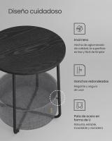 Mesa Auxiliar Redonda con Cesta de Tela - Espaciosa Mesa Lateral para Salón, Dormitorio o Mesita de Noche, Estilo Moderno, Disponible en Varios Colores - details 46