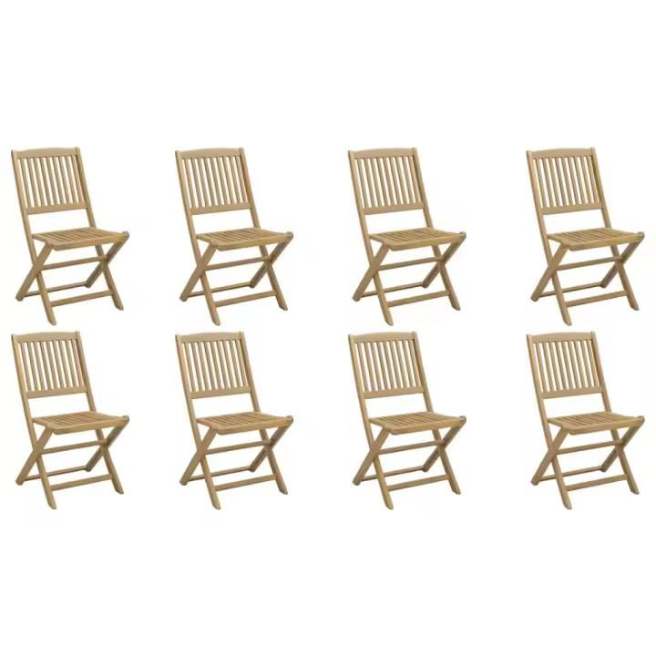 Sillas Jardín plieges 8 UDS Madera Maciza Acacia 48,5x57x90cm - 1