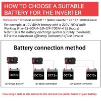 Inversor de corriente de 4000W y 3000W,  Inversor de corriente enchufe de transformador de CC de 12V a ca de 220V y 230V con 4 puertos USB,  Inversor de corriente enchufe de europeo de carga con pantalla LED, Inversor de corriente - details 4